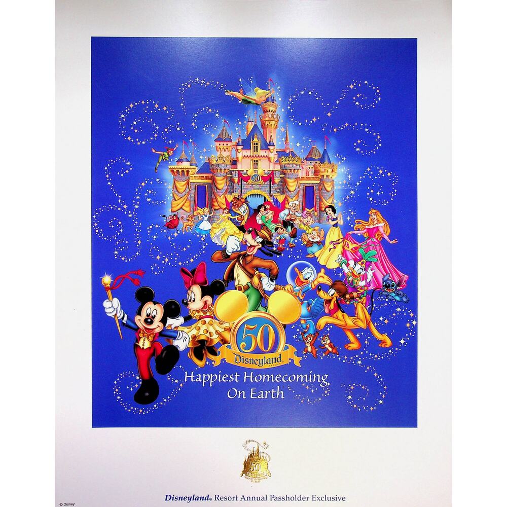 TWO Disneys 50th Anniv Limited Edition Lithograph 1 w COA Happiest Homecoming